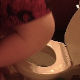 A girl records herself sitting on a toilet and taking a wet, soft, nasty dump. Poop action is not shown, but we can briefly see her finished product when she stands up to flush. Presented in 720P HD. Over 3 minutes.